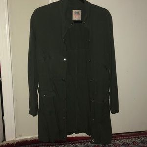 Olive green button down dress